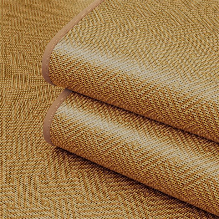 91家纺网 家纺一手货源 找家纺 缦吉 2026新款小包边仿冰藤凉席席子（可供外贸跨境） 饼干花