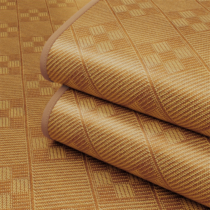 91家纺网 家纺一手货源 找家纺 缦吉 2026新款小包边仿冰藤凉席席子（可供外贸跨境） 九宫格