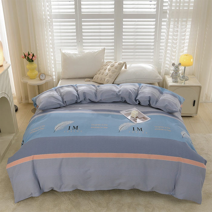 91家纺网 家纺一手货源 找家纺 董成龙 2026新款直播爆款加厚全棉活性磨毛四件套纯棉三件套 知遇-蓝