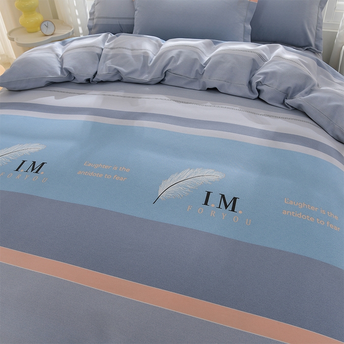 91家纺网 家纺一手货源 找家纺 董成龙 2026新款直播爆款加厚全棉活性磨毛四件套纯棉三件套 知遇-蓝