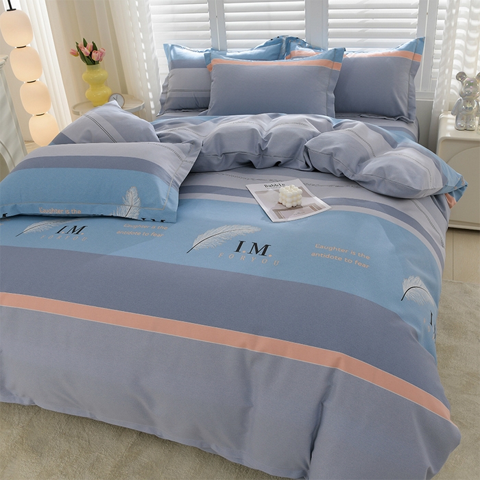 91家纺网 家纺一手货源 找家纺 董成龙 2026新款直播爆款加厚全棉活性磨毛四件套纯棉三件套 知遇-蓝