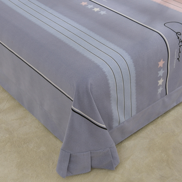 91家纺网 家纺一手货源 找家纺 董成龙 2026新款直播爆款加厚全棉活性磨毛四件套纯棉三件套 波尔兰卡-灰