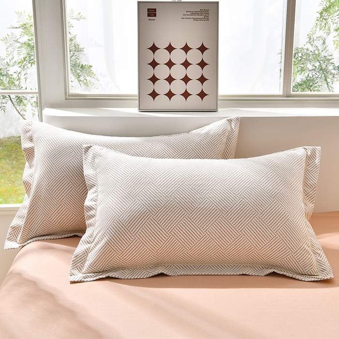 91家纺网 家纺一手货源 找家纺 董成龙 2026新款直播爆款加厚全棉活性磨毛四件套纯棉三件套 青春格调-棕