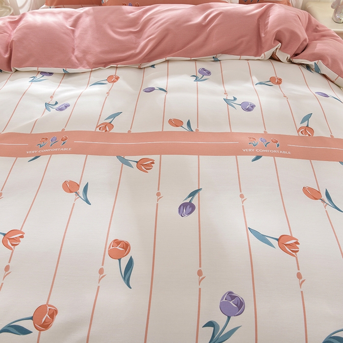 91家纺网 家纺一手货源 找家纺 董成龙 2026新款直播爆款加厚全棉活性磨毛四件套纯棉三件套 梦馨-粉