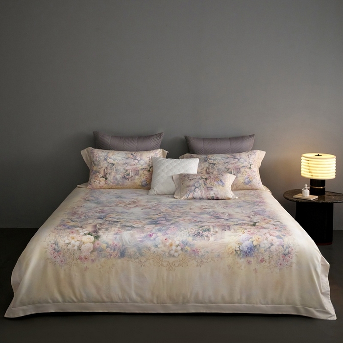 91家纺网 家纺一手货源 找家纺 金奇达家纺 2026新款【茧养·丝光缎】四件套-柏林花事【（会员减40元）标准号全网控价（折后券后）不低于299元】 爱丽丝梦境-玉