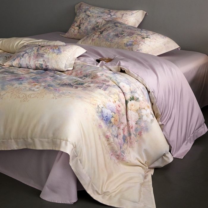 91家纺网 家纺一手货源 找家纺 金奇达家纺 2026新款【茧养·丝光缎】四件套-柏林花事【（会员减40元）标准号全网控价（折后券后）不低于299元】 爱丽丝梦境-玉