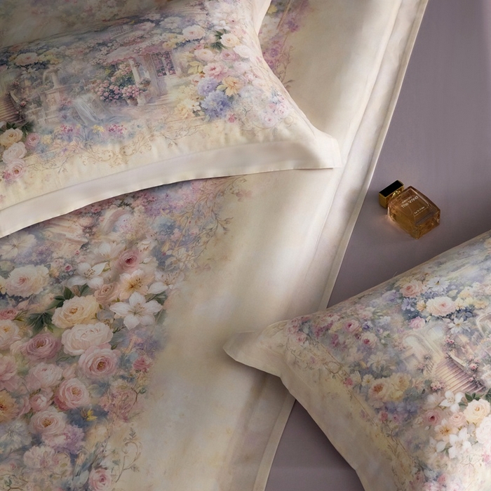 91家纺网 家纺一手货源 找家纺 金奇达家纺 2026新款【茧养·丝光缎】四件套-柏林花事【（会员减40元）标准号全网控价（折后券后）不低于299元】 爱丽丝梦境-玉