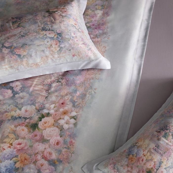 91家纺网 家纺一手货源 找家纺 金奇达家纺 2026新款【茧养·丝光缎】四件套-柏林花事【（会员减40元）标准号全网控价（折后券后）不低于299元】 爱丽丝梦境-蓝