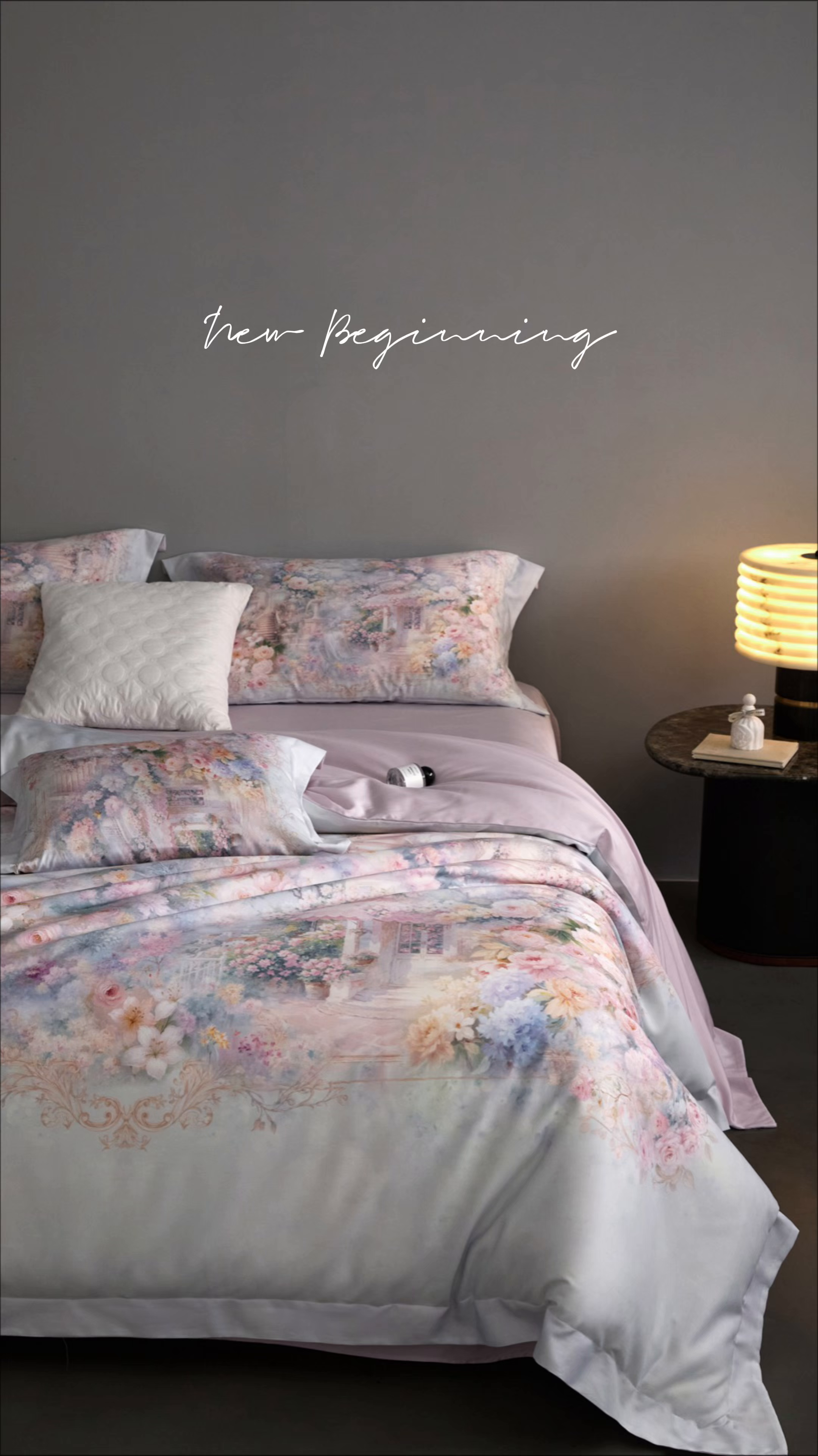 91家纺网 家纺一手货源 找家纺 金奇达家纺 2026新款【茧养·丝光缎】四件套-柏林花事【（会员减40元）标准号全网控价（折后券后）不低于299元】 爱丽丝梦境-蓝