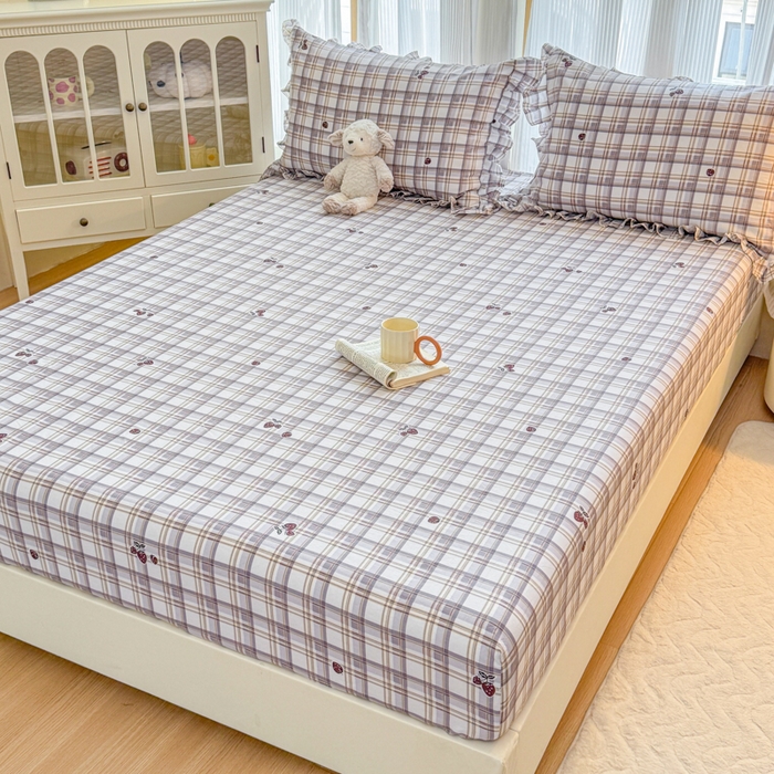 91家纺网 家纺一手货源 找家纺 （总）爱妮玖玖 2026春夏新款小蕾丝全棉纯棉印花床笠单层四件套