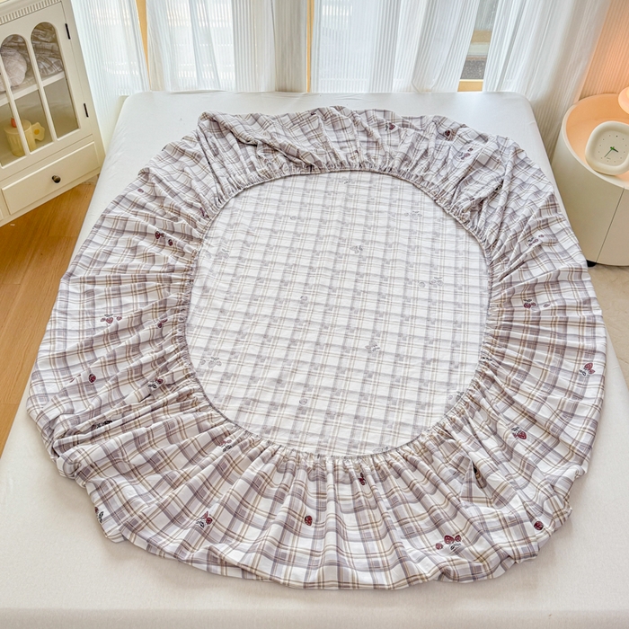 91家纺网 家纺一手货源 找家纺 （总）爱妮玖玖 2026春夏新款小蕾丝全棉纯棉印花床笠单层四件套