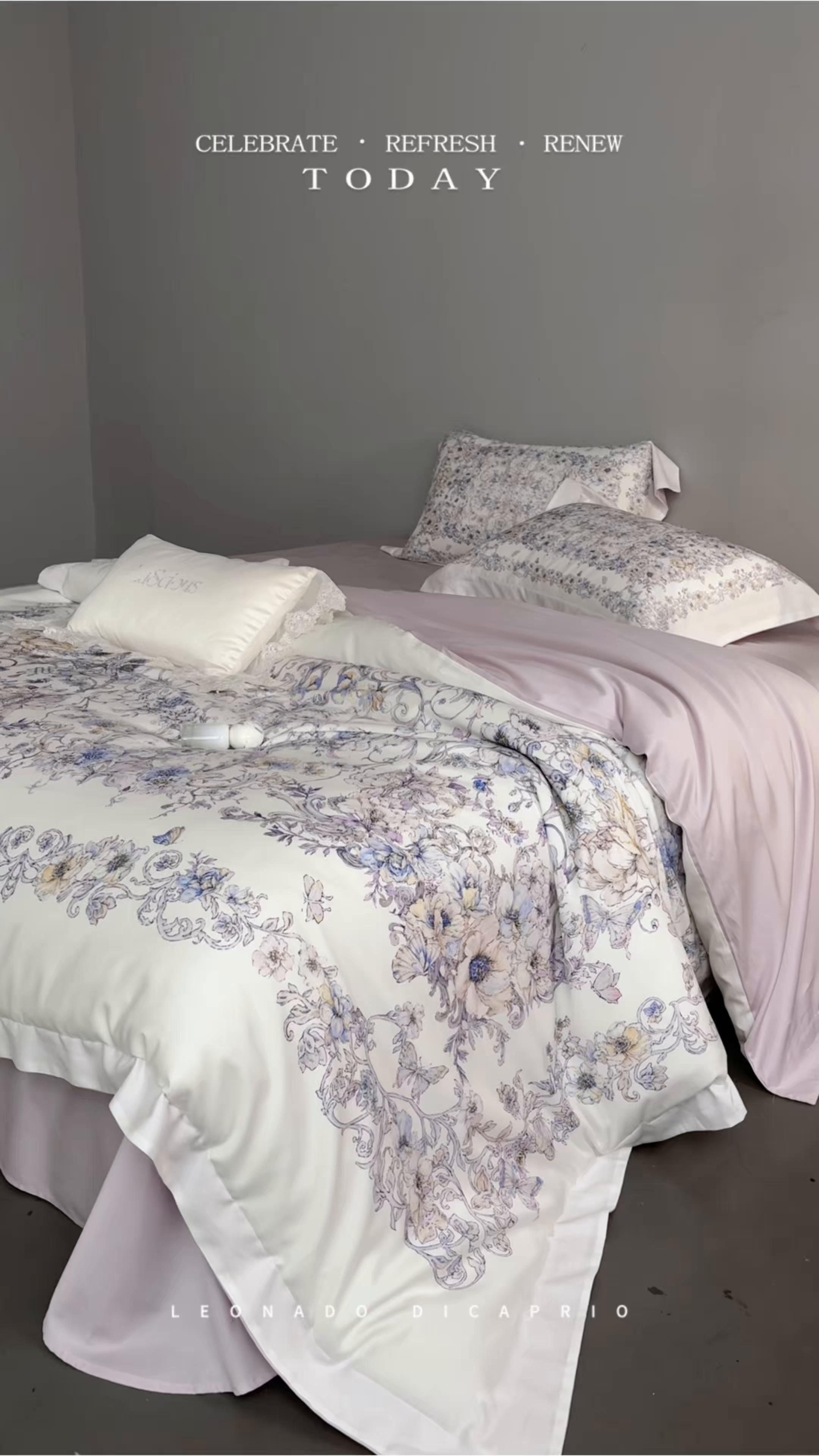 91家纺网 家纺一手货源 找家纺 金奇达家纺 2026新款【茧养·丝光缎】四件套-柏林花事【（会员减40元）标准号全网控价（折后券后）不低于299元】 迷迭花园-紫