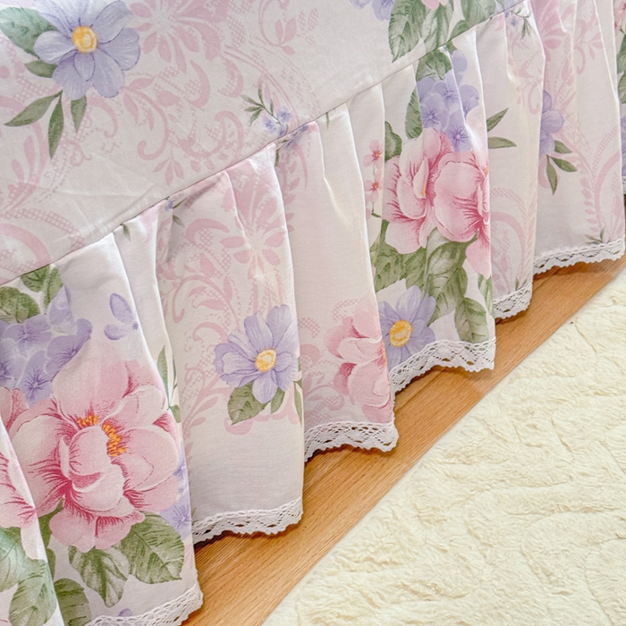 91家纺网 家纺一手货源 找家纺 （总）爱妮玖玖 2026新款全棉纯棉印花蕾丝小花边床单四件套