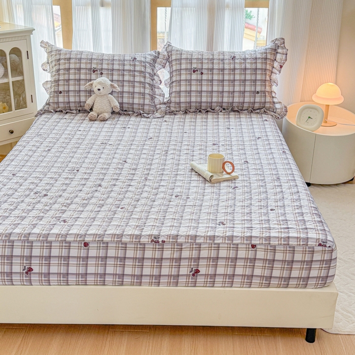 91家纺网 家纺一手货源 找家纺 （总）爱妮玖玖 2026新款全棉纯棉印花系列床笠夹棉四件套