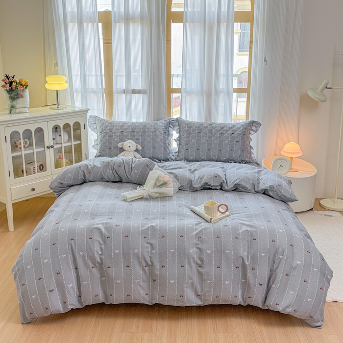 91家纺网 家纺一手货源 找家纺 （总）爱妮玖玖 2026新款全棉纯棉印花系列床笠夹棉四件套