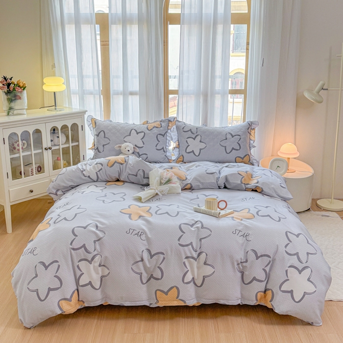 91家纺网 家纺一手货源 找家纺 （总）爱妮玖玖 2026新款全棉纯棉印花系列床笠夹棉四件套