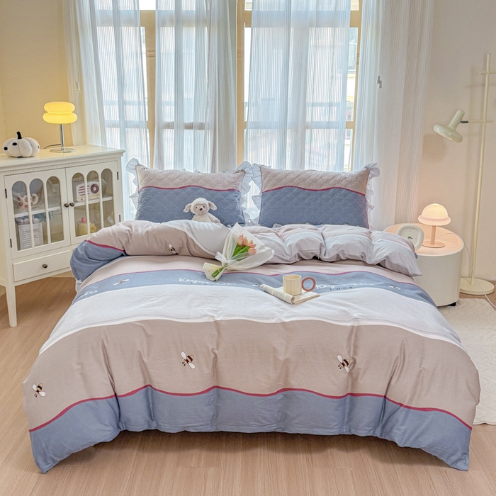 91家纺网 家纺一手货源 找家纺 （总）爱妮玖玖 2026新款全棉纯棉印花系列床笠夹棉四件套