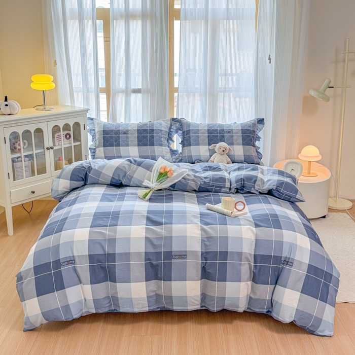 91家纺网 家纺一手货源 找家纺 （总）爱妮玖玖 2026新款全棉纯棉印花系列床笠夹棉四件套