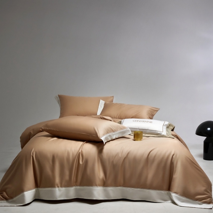 91家纺网 家纺一手货源 找家纺 金奇达家纺 2026新款【茧养·丝光缎】四件套-洛微【标准号全网控价（折后券后）不低于299元（会员减40元）】 洛微- 香槟金