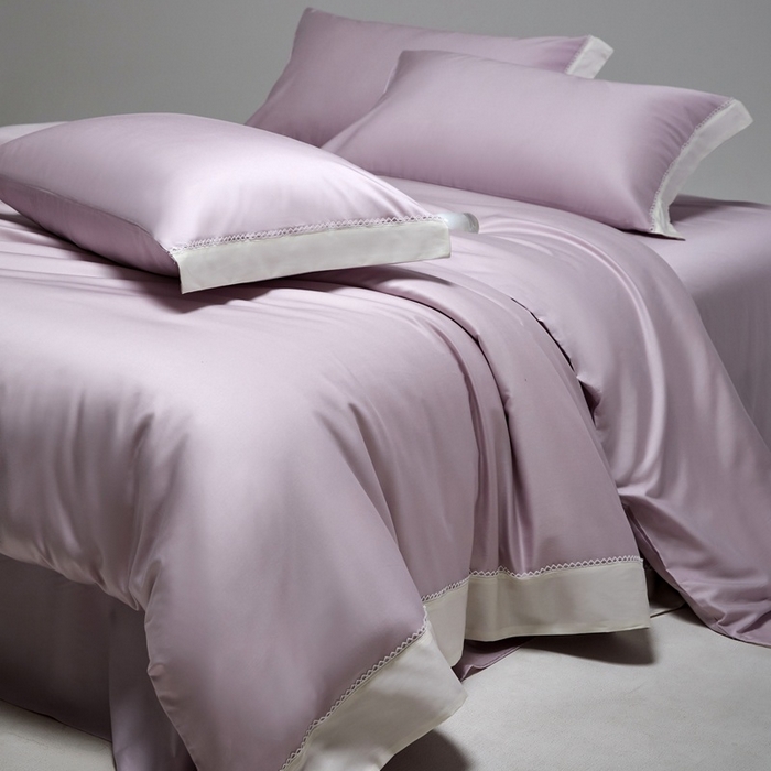 91家纺网 家纺一手货源 找家纺 金奇达家纺 2026新款【茧养·丝光缎】四件套-洛微【标准号全网控价（折后券后）不低于299元（会员减40元）】 洛微-水雾紫