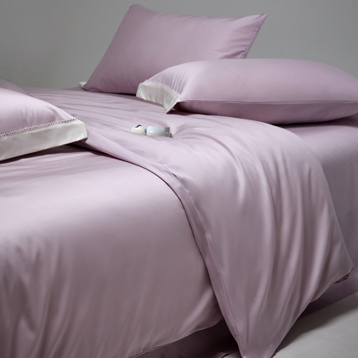 91家纺网 家纺一手货源 找家纺 金奇达家纺 2026新款【茧养·丝光缎】四件套-洛微【标准号全网控价（折后券后）不低于299元（会员减40元）】 洛微-水雾紫