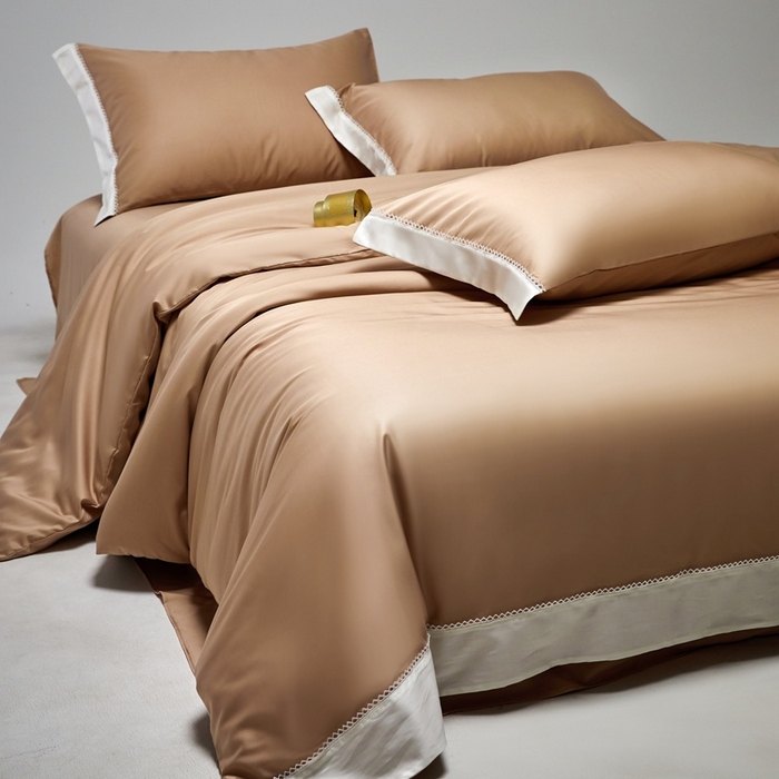 91家纺网 家纺一手货源 找家纺 金奇达家纺 2026新款【茧养·丝光缎】四件套-洛微【标准号全网控价（折后券后）不低于299元（会员减40元）】 洛微- 香槟金