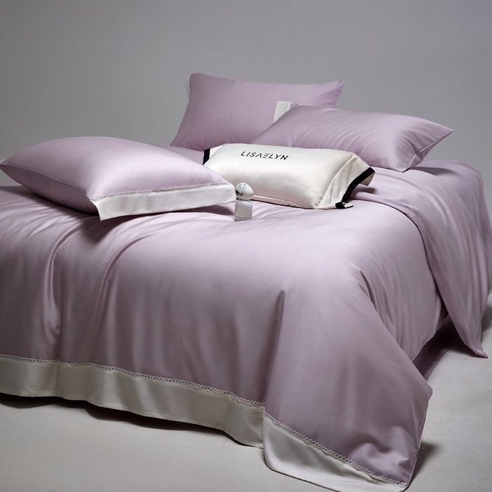 金奇达家纺 2026新款【茧养·丝光缎】四件套-洛微【标准号全网控价（折后券后）不低于299元（会员减40元）】 洛微-水雾紫