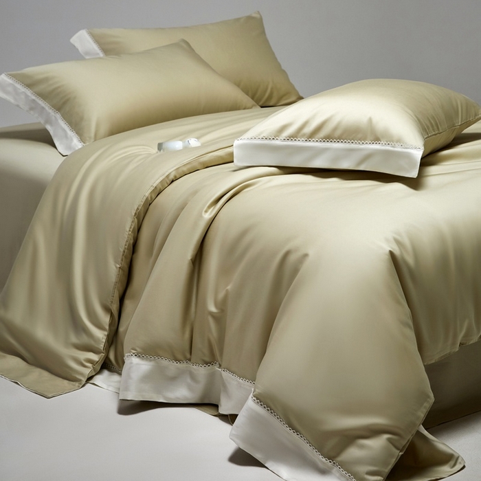 91家纺网 家纺一手货源 找家纺 金奇达家纺 2026新款【茧养·丝光缎】四件套-洛微【标准号全网控价（折后券后）不低于299元（会员减40元）】 洛微-薄荷绿