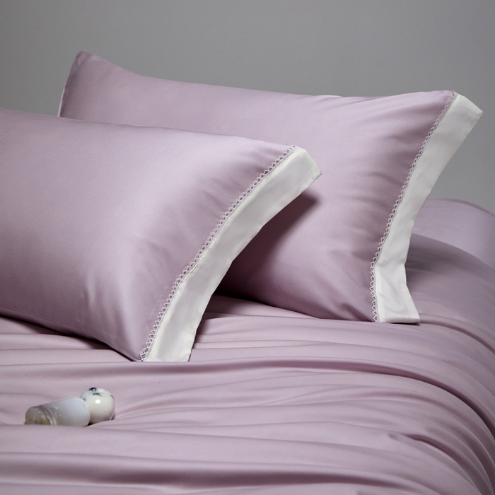 91家纺网 家纺一手货源 找家纺 金奇达家纺 2026新款【茧养·丝光缎】四件套-洛微【标准号全网控价（折后券后）不低于299元（会员减40元）】 洛微-水雾紫