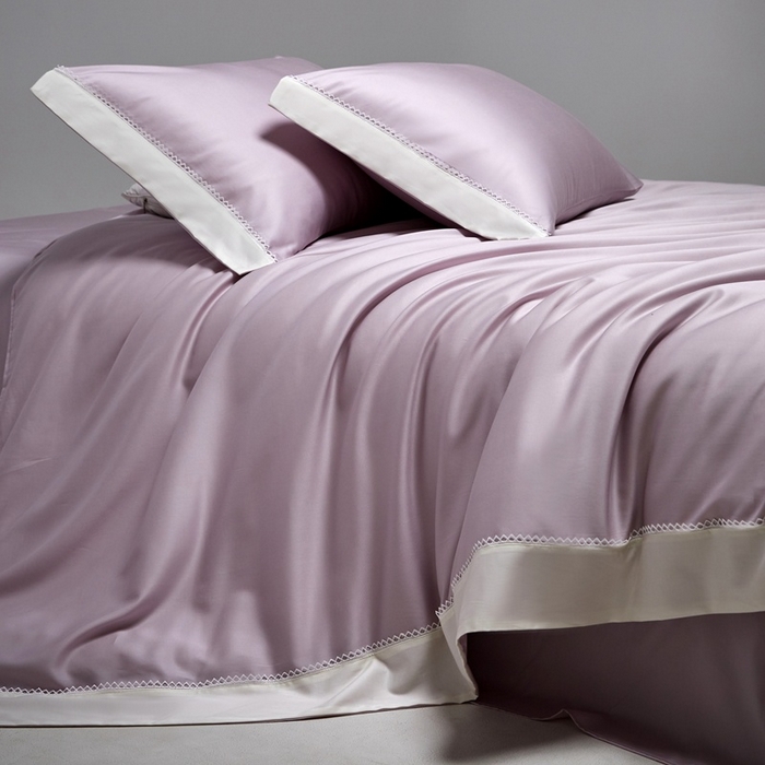 91家纺网 家纺一手货源 找家纺 金奇达家纺 2026新款【茧养·丝光缎】四件套-洛微【标准号全网控价（折后券后）不低于299元（会员减40元）】 洛微-水雾紫