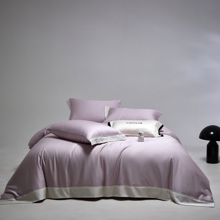 91家纺网 家纺一手货源 找家纺 金奇达家纺 2026新款【茧养·丝光缎】四件套-洛微【标准号全网控价（折后券后）不低于299元（会员减40元）】 洛微-水雾紫