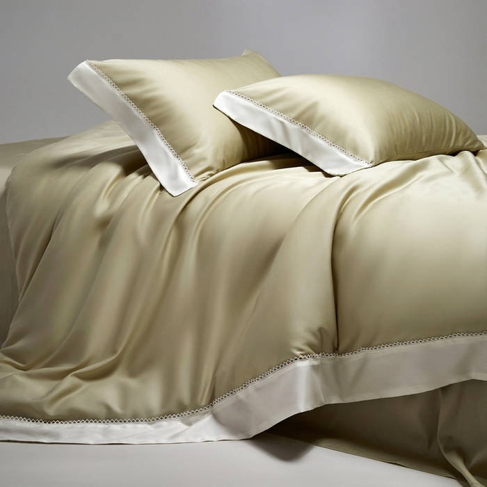 91家纺网 家纺一手货源 找家纺 金奇达家纺 2026新款【茧养·丝光缎】四件套-洛微【标准号全网控价（折后券后）不低于299元（会员减40元）】 洛微-薄荷绿