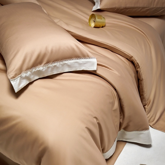 91家纺网 家纺一手货源 找家纺 金奇达家纺 2026新款【茧养·丝光缎】四件套-洛微【标准号全网控价（折后券后）不低于299元（会员减40元）】 洛微- 香槟金