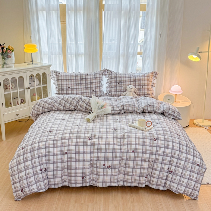 91家纺网 家纺一手货源 找家纺 （总）爱妮玖玖 2026新款全棉纯棉印花系列床笠夹棉四件套