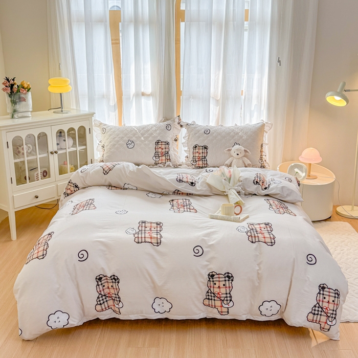 91家纺网 家纺一手货源 找家纺 （总）爱妮玖玖 2026新款全棉纯棉印花系列床笠夹棉四件套