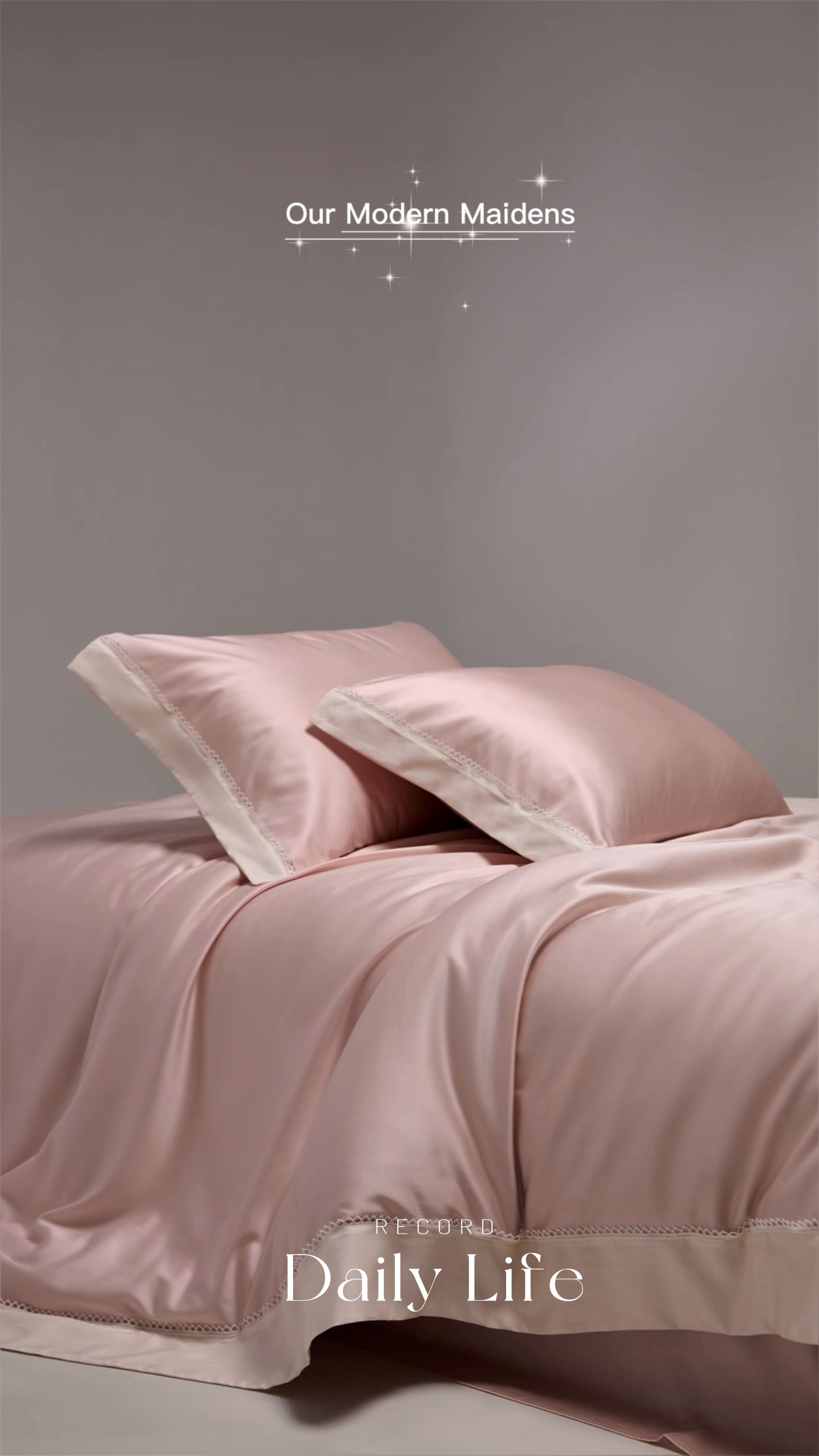 91家纺网 家纺一手货源 找家纺 金奇达家纺 2026新款【茧养·丝光缎】四件套-洛微【标准号全网控价（折后券后）不低于299元（会员减40元）】 洛微 -豆蔻粉