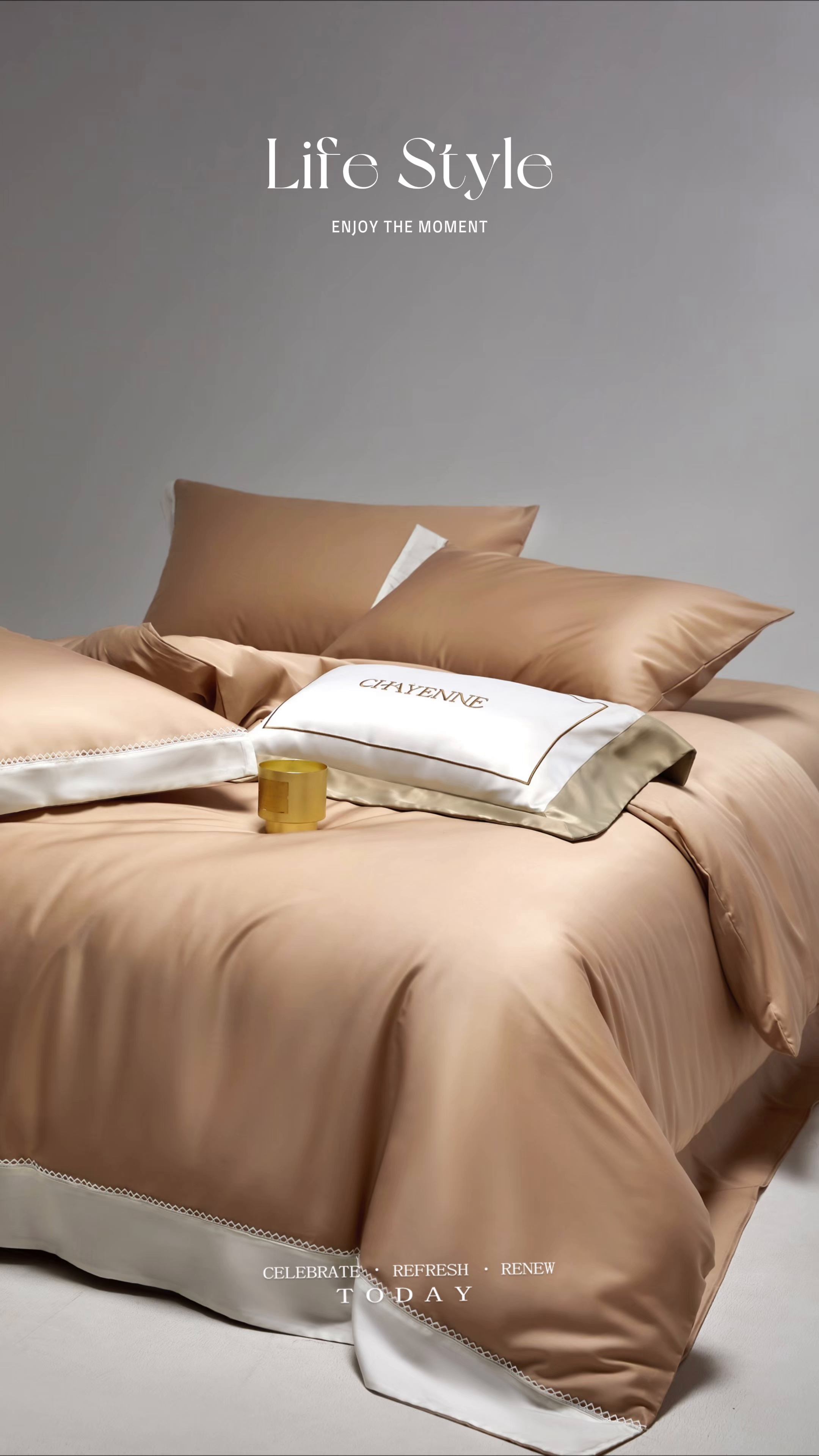 91家纺网 家纺一手货源 找家纺 金奇达家纺 2026新款【茧养·丝光缎】四件套-洛微【标准号全网控价（折后券后）不低于299元（会员减40元）】 洛微- 香槟金