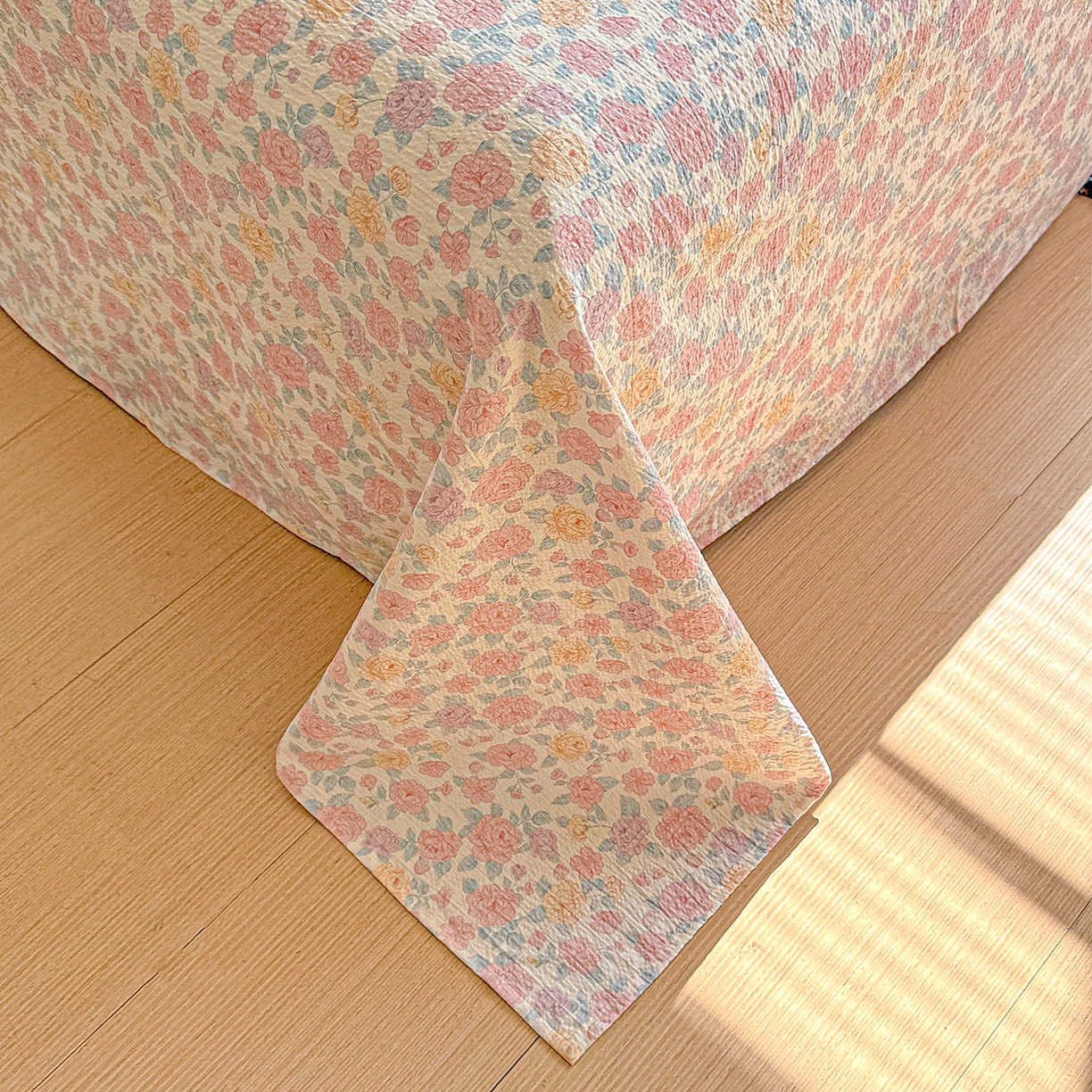 91家纺网 家纺一手货源 找家纺 （总）仟人梦 2026新款云感双层纱印花单床单-叠拍图