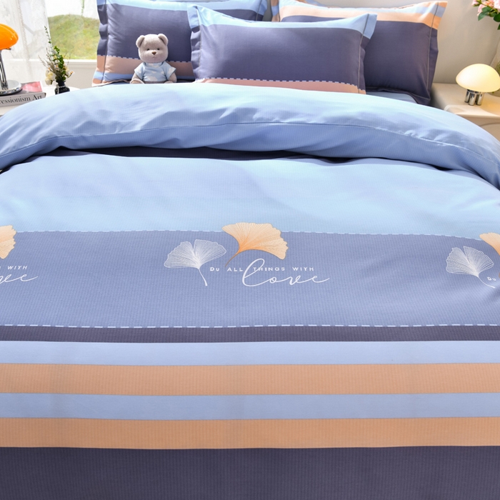 91家纺网 家纺一手货源 找家纺 董成龙 2026新款直播爆款加厚全棉活性磨毛四件套纯棉三件套 若雨千叶