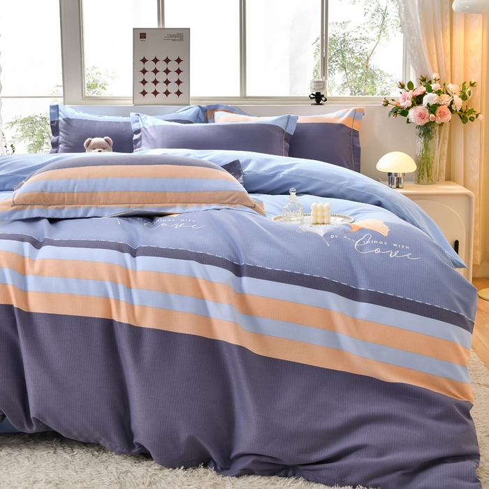 91家纺网 家纺一手货源 找家纺 董成龙 2026新款直播爆款加厚全棉活性磨毛四件套纯棉三件套 若雨千叶