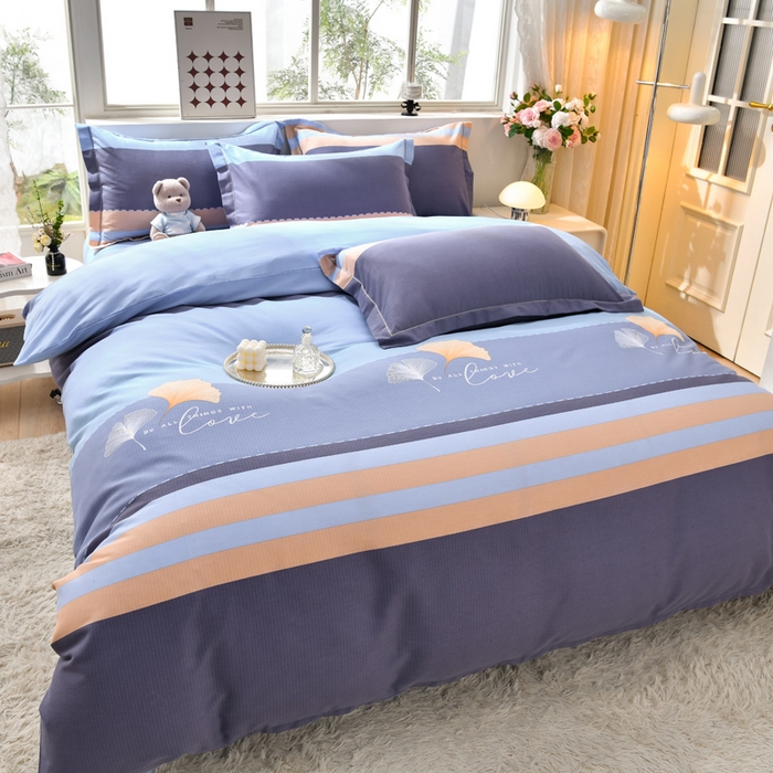 91家纺网 家纺一手货源 找家纺 董成龙 2026新款直播爆款加厚全棉活性磨毛四件套纯棉三件套 若雨千叶