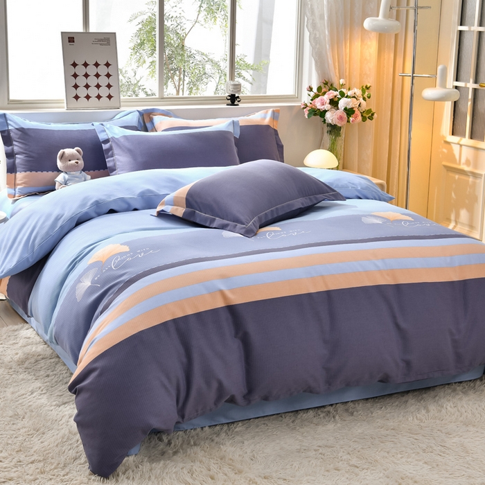 91家纺网 家纺一手货源 找家纺 董成龙 2026新款直播爆款加厚全棉活性磨毛四件套纯棉三件套 若雨千叶