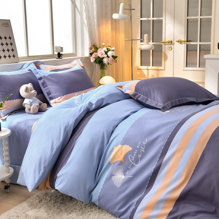 91家纺网 家纺一手货源 找家纺 董成龙 2026新款直播爆款加厚全棉活性磨毛四件套纯棉三件套 若雨千叶