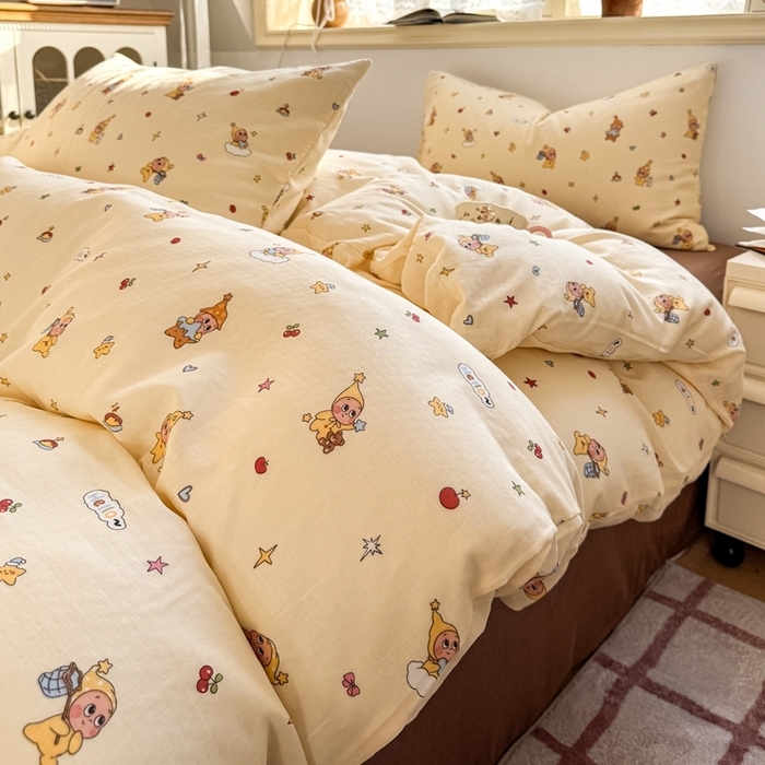 91家纺网 家纺一手货源 找家纺 （总）卓越家纺 2026新款全棉纯棉A类双层纱四件套