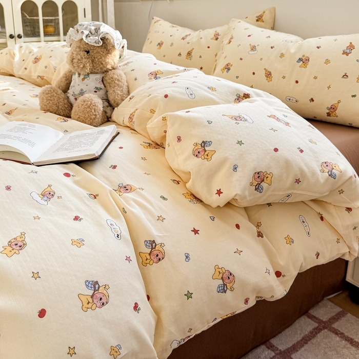 91家纺网 家纺一手货源 找家纺 （总）卓越家纺 2026新款全棉纯棉A类双层纱四件套