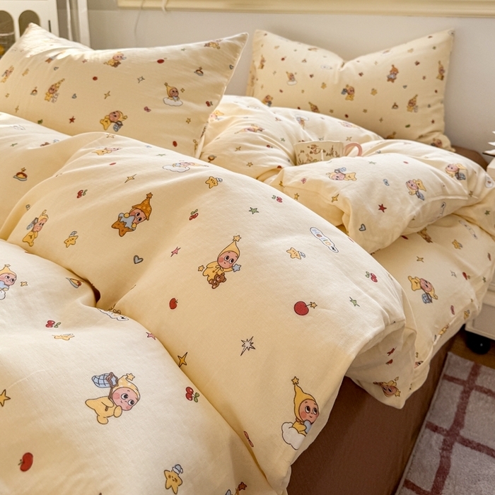 91家纺网 家纺一手货源 找家纺 （总）卓越家纺 2026新款全棉纯棉A类双层纱四件套