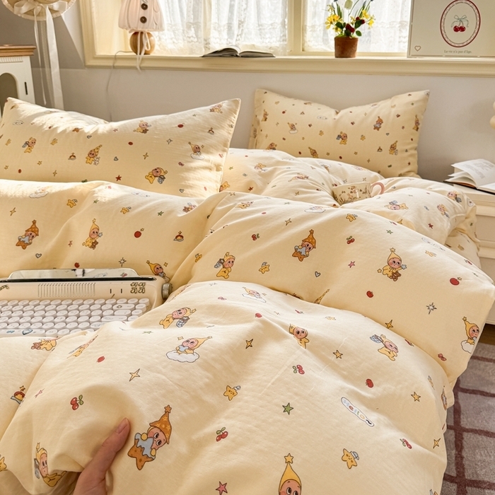 91家纺网 家纺一手货源 找家纺 （总）卓越家纺 2026新款全棉纯棉A类双层纱四件套