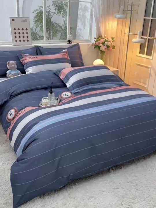 91家纺网 家纺一手货源 找家纺 董成龙 2026新款直播爆款加厚全棉活性磨毛四件套纯棉三件套 北欧岗山