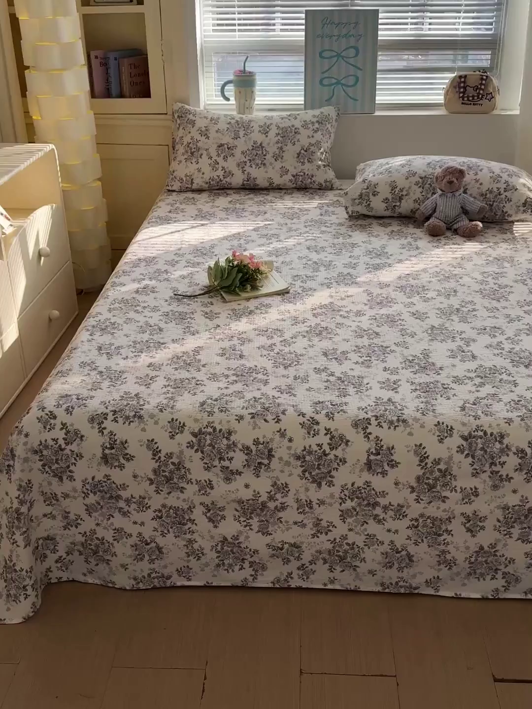 91家纺网 家纺一手货源 找家纺 仟人梦 2026新款云感双层纱印花单床单-叠拍图 蓝黛