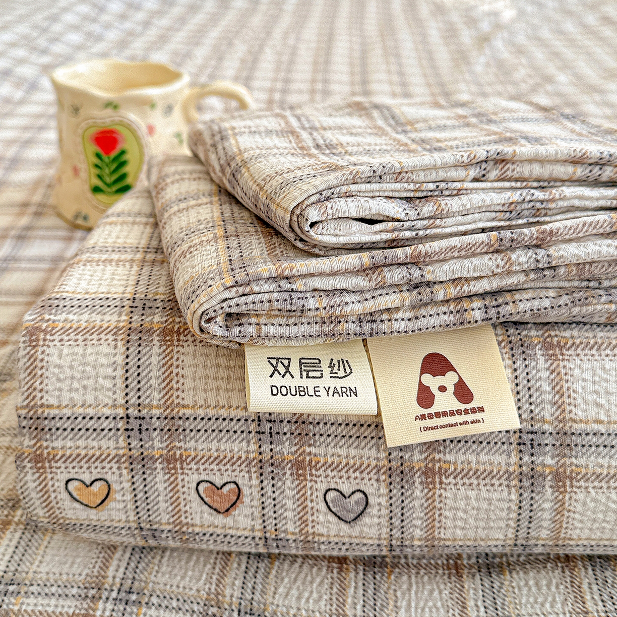 仟人梦 2026新款云感双层纱印花单床单-叠拍图 时尚格调